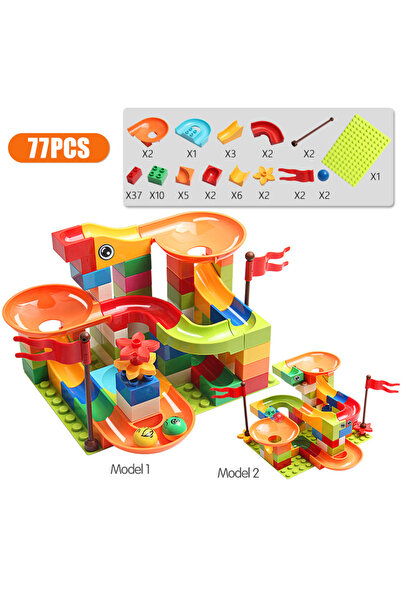 Choice1 Without packaging 77-308PCS Marble Race Run Big Block Compatible City...