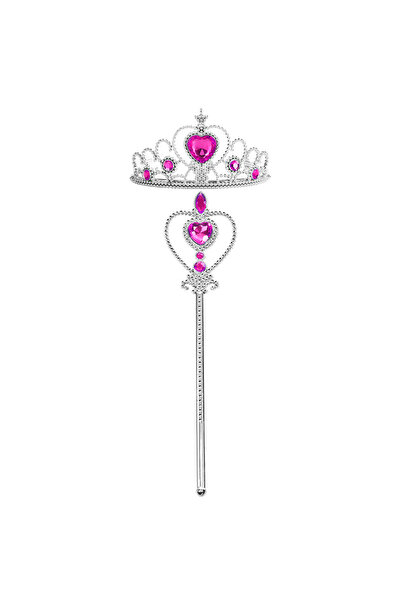 Choice RosyHeart11 Kids Rhinestone Tiara Crown and Magic Wand with Glitter Cr...