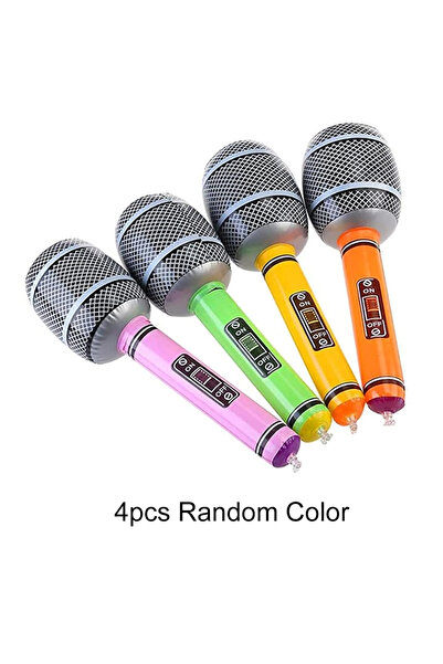 Choice 4pcs Random Color 4pcs Inflatable Microphones 35cm/13.77 inch Random C...