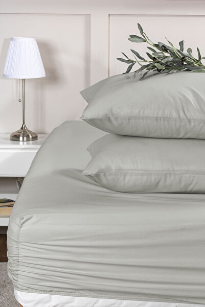 Elart Ranforce Fitted Single Bed Sheet Cotton (100X200Cm) Sage
