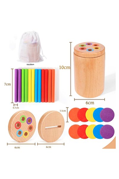 Choice1 2 in 1 Montessori Toys for Toddlers Wooden 3 in 1 Color Sort Cup Earl...
