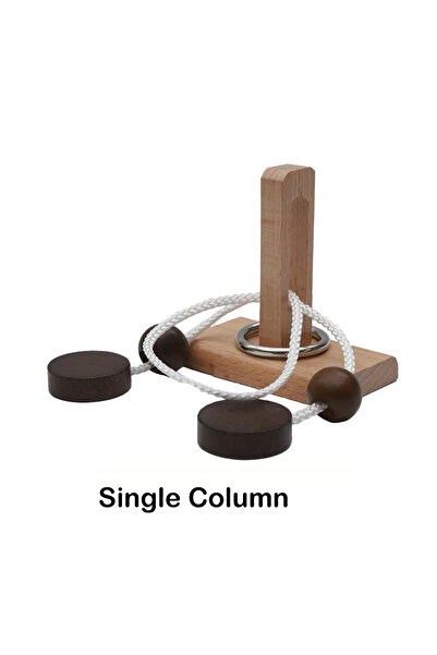 Choice Single Column Small Brain Teaser Puzzle, Wooden Untie Rope Game, Unloc...