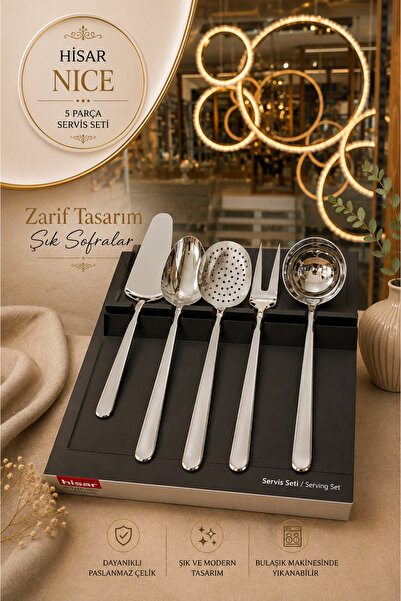 ŞİRİN VALENT HOME Hi̇sar Ni̇ce 5-Piece Serving Set