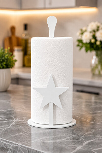 VENON White ❤️   Star Model ❤️   Vertical Roll Towel Holder Metal Towel Napki...