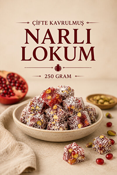 ÜLKÜ KURUYEMİŞ (250 GR) Çifte Kavrulmuş Narlı Lokum Hediyelik Tatlı Atıştırma...