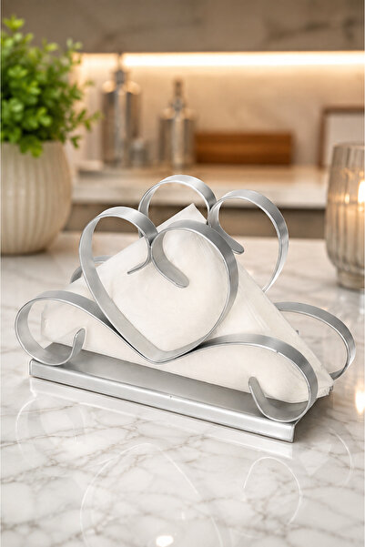 VENON Home Love Napkin Holder Silver Silver