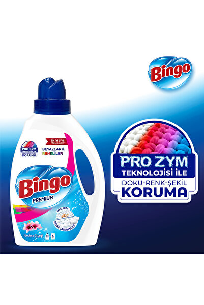 Bingo Sıvı Çamaşır Deterjanı Amber Çiçeği 2600 ml 3lü