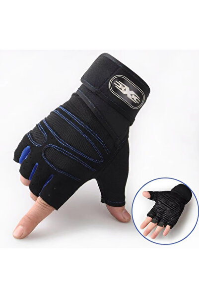 Choice1 L Blue Gym Gloves for Men Women Fitness Weight Lifting Wristband Glov...