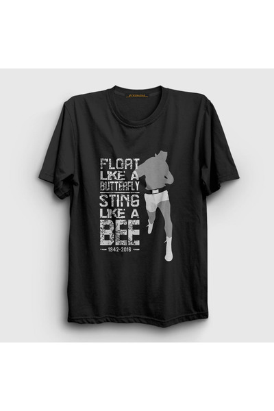Presmono Unisex crni leptir Muhammad Ali T-shirt 230057tt