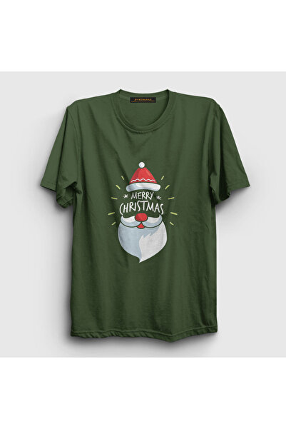 Presmono Unisex Khaki Merry Christmas Santa Claus Christmas T-shirt270193tt