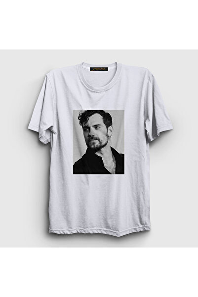 Presmono Unisex bela i siva boja Henry Cavill T-shirt 358900tt