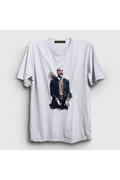 Presmono Unisex beli fudbalski lopta Josep Pep Guardiola T-shirt 340313tt