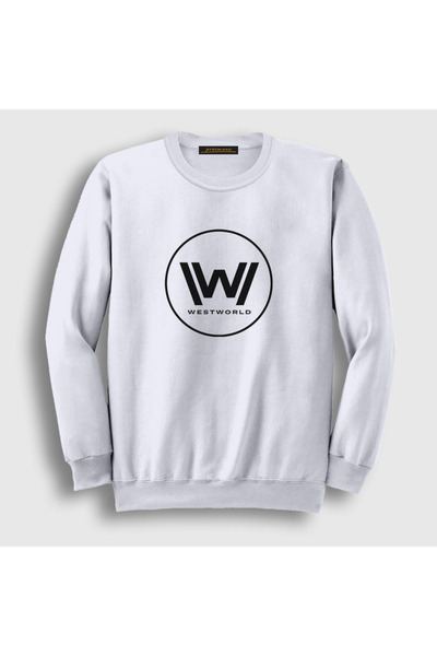 Presmono Unisex bela majica sa logotipom Westworld 223567tt
