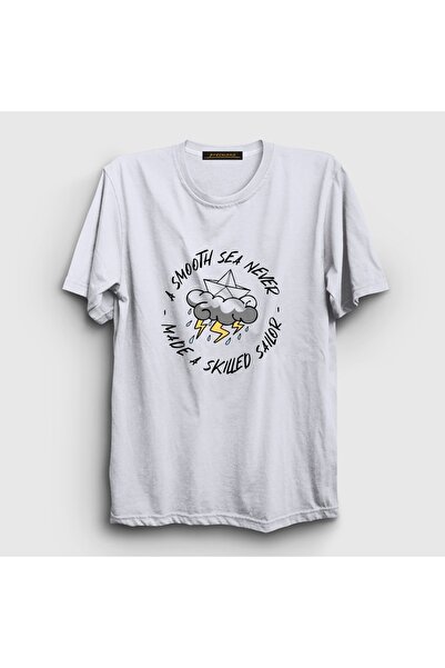 Presmono Unisex White a Smooth Sea Never Made a Skilled Sailor T-Shirt 616174Tt
