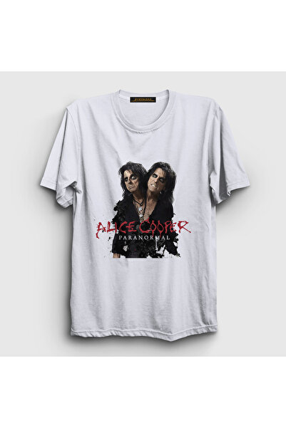 Presmono Unisex bela paranormalna muzika Alice Cooper T-shirt 498667tt