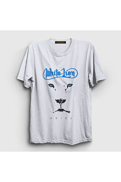 Presmono Unisex White Pride White Lion T-Shirt 555831Tt