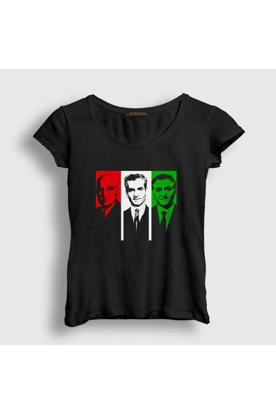 Presmono Women's Black Pahlavi Kings of Iran Iran T-Shirt 593831Tt
