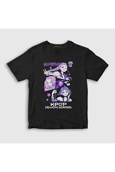 Presmono Unisex Kids Black Poster K Pop Demon Hunters T-Shirt 561767Tt