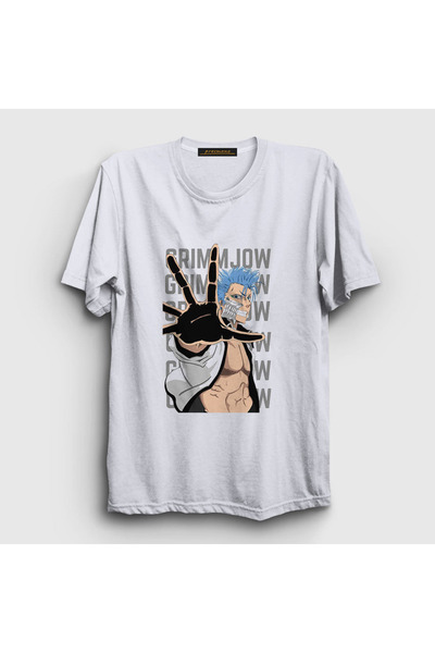 Presmono Grimmjow Unisex beli anime Bleach T-shirt - 127380tt