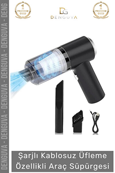 Denguva #AraçSüpürgesi Güçlü Emiş Performanslı USB Şarjlı Lityum Bataryalı Ka...