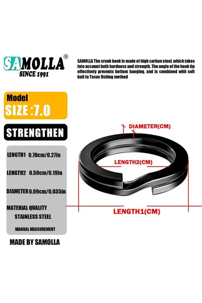 Choice black 7mm 100pcs 100pcs Fishing Split Rings Stainless Steel 3.5-12MM H...