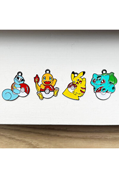 Choice 4pcs 4pcs Anime Pokemon Pikachu Squirtle Charmander Bulbasaur Metal Ch...