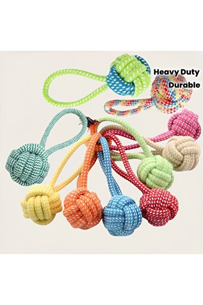 Choice Random color 1 Heavy-Duty Braided Rope Dog Chew Toy | Textured Handle,...