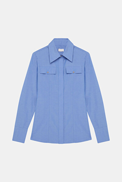 W Collection MAVİ DÜĞME DETAYLI GÖMLEK