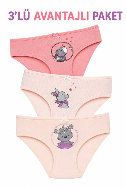 Cicito Girl's Cotton Lycra Panties 3-Pack - Colorful Comfortable Flexible Und...