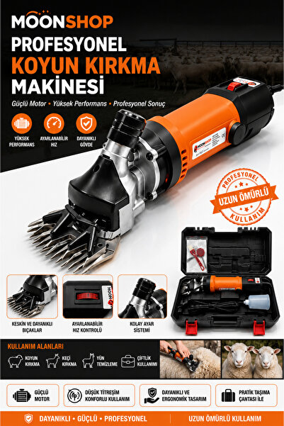 MOONSHOP Pro Alman Seri Metal Şanzuman Devir Ayarlı Profesyonel Koyun Kırpma ...