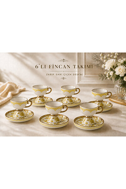 Queen’s Kitchen 6-Person Floral Patterned Porcelain Coffee Set
