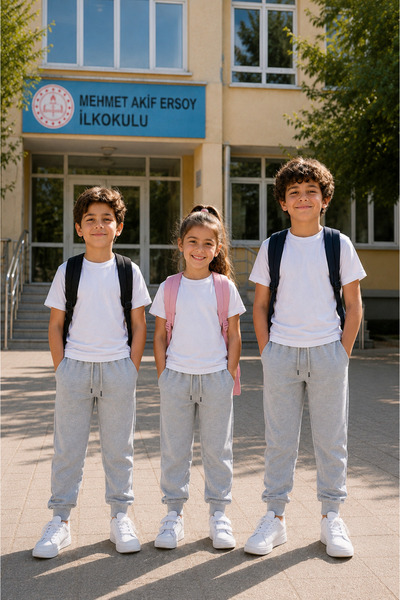BELMİRO 3'lü ekonomik paket kız erkek okul Eşofman Altı Likralı Birinci Kalit...