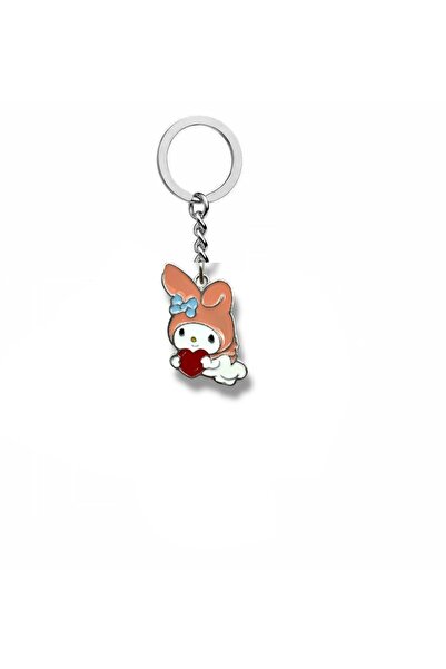 Herşey Nota Pink Keychain with My Melody Figure Holding a Heart – Cute Charac...