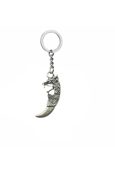 Herşey Nota Unisex Keychain with Wolf Tooth Figure – Symbol of Power, Protect...