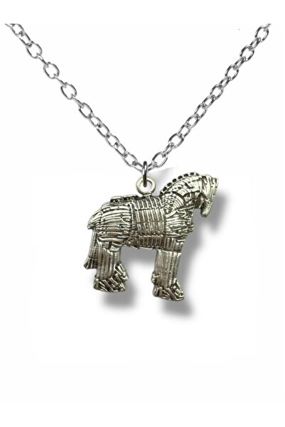 Herşey Nota Troya Horse Necklace (Unisex Necklace with Trojan Horse Figure – ...