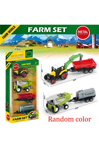 Choice1 Random color Box B Alloy Farmer's Car Model Harvester Tractor Farm To...