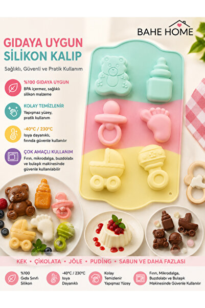 bahe home Baby Shower Kurabiye Muffin Cupcake Çikolata Kalıbı Yapışmaz Fırın ...