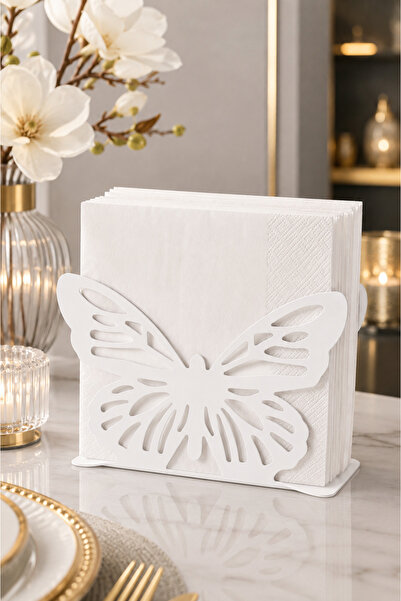 VENON White Butterfly Metal Napkin Holder Table Restaurant Coffee Shop Hotel ...