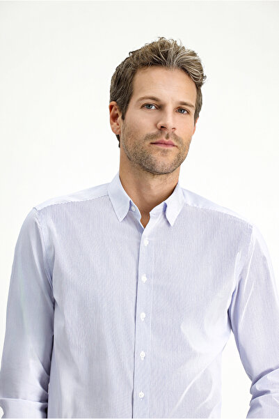 Kiğılı Long Sleeve Slim Fit Slim Fit Cotton Stripe Classic Shirt