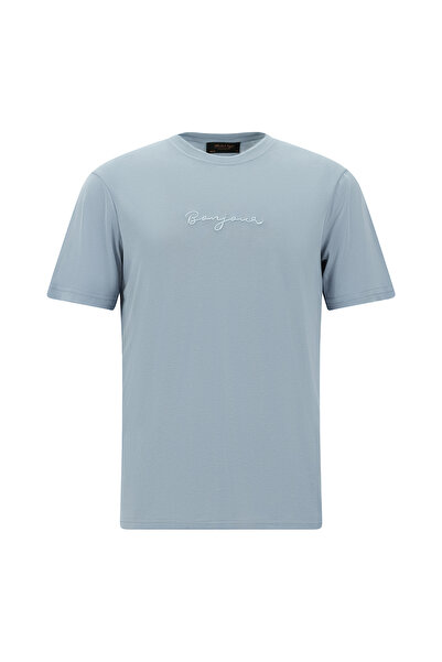 Abdullah Kiğılı Μπλουζάκι Crew Neck εφαρμοστό Slim Fit Με κέντημα