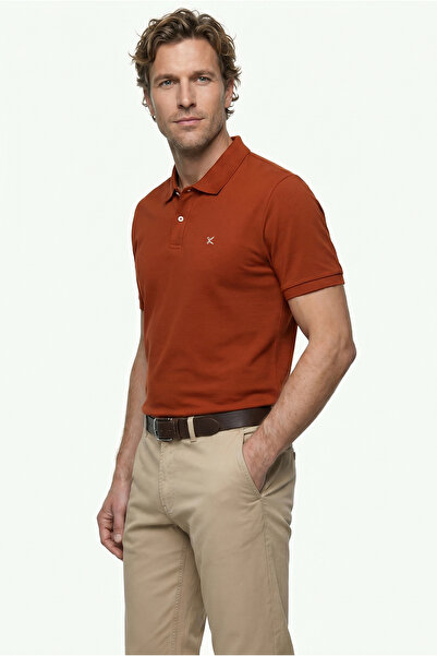 Kiğılı Polo Yaka Slim Fit Nakışlı %100 Pamuk Tişört