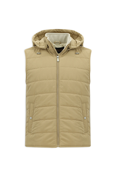 Abdullah Kiğılı Regular Fit Plain Zippered Hooded Vest