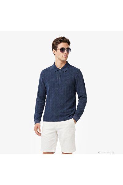 Lacoste Erkek Regular Fit Uzun Kollu Monogram Lacivert Polo