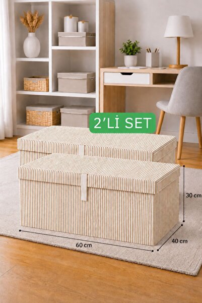 Helen's Home 2 Boxes with Lids Mega Size 60X40X30 cm