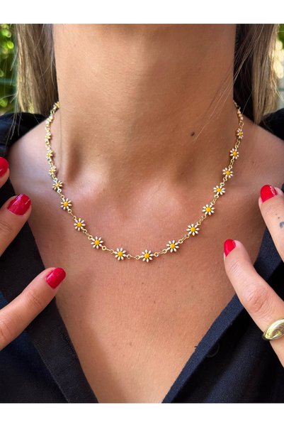 Tuysa Jewelry Papatya Detaylı Kolye