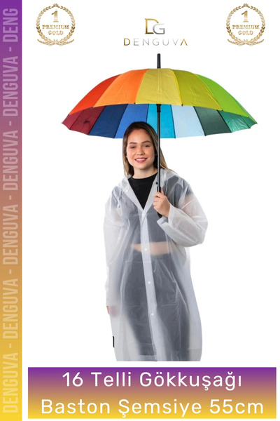 Denguva #Şemsiye Otomatik Rüzgara Dayanıklı Fiber Kaliteli Sağlam 16 Telli Gö...