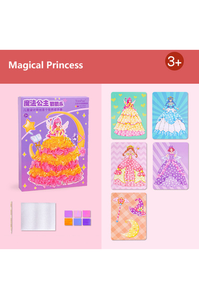 choice2 Magical Princess Children's Fabric Art Craze Poke Drawing Craft Toys ...