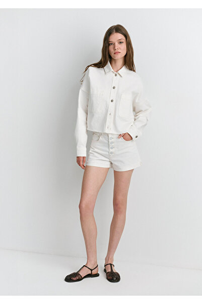Mavi Fiora 90s Off White Jean Shorts 1411222-89782