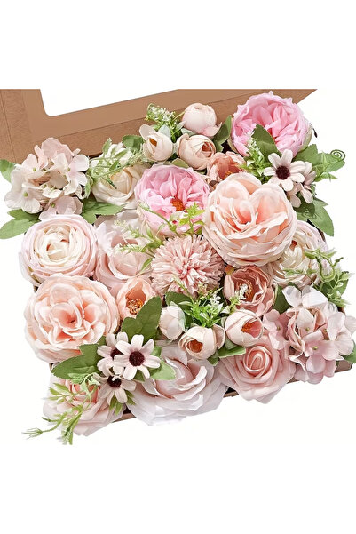 Choice Pink Artificial Flower Combination Box Set, Pink Silk Artificial Rose ...