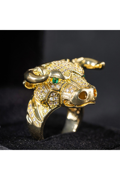 choice2 10 DJ099 Huitan Punk Style Cow Animal Rings for Women Gorgeous Gold C...